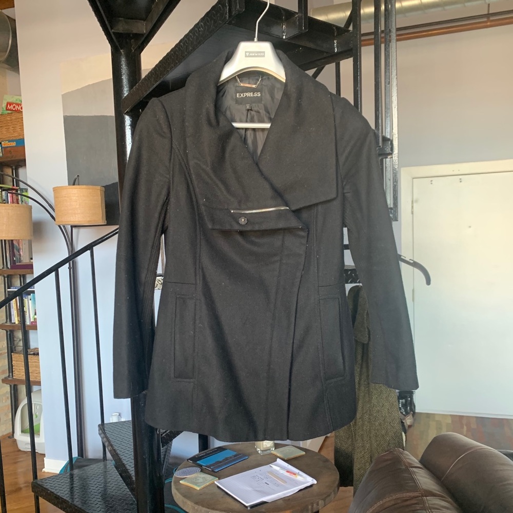 Black Shawl Pea Coat